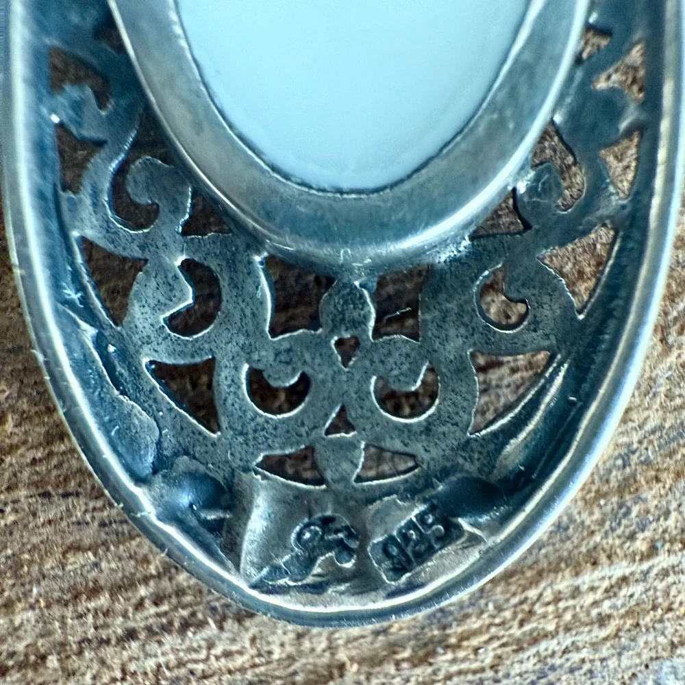 Samuel B. Mother of Pearl Shell and Sterling Silver Drop Earrings - Picture 8 of 9